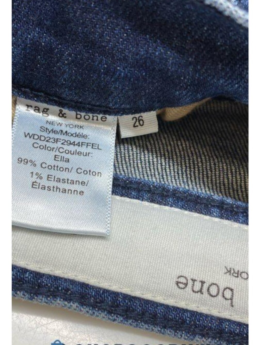 Rag & Bone Wren High Rise Slim Straight Crop Jeans Ella Blue Wash Size 26 - Picture 6 of 6